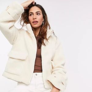 Cream Urban Code Teddy Bomber Jacket
